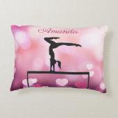 体操バランスビームピンクハート アクセントクッション (裏面)