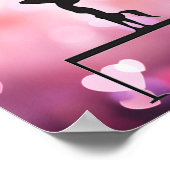 体操バランスビームピンクハート ポスター (角)