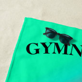 体操バランスビームミントと明るい赤紫色 ビーチタオル (インサイチュ)