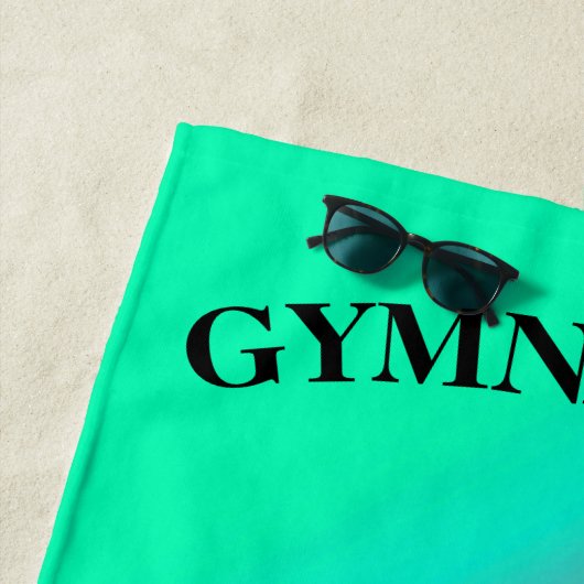 体操バランスビームミントと明るい赤紫色 ビーチタオル (インサイチュ)