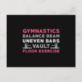 体操バランスビーム不均一バーヴォールト体操選手 ポストカード (正面)