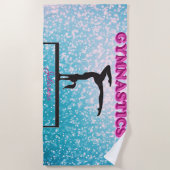 体操バランスビーム輝き ビーチタオル (正面)