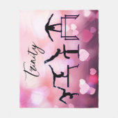 体操バレンタインピンクハート パーソナライズされた フリースブランケット (正面)