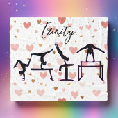 体操バレンタインピンクハート パーソナライズされた フリースブランケット