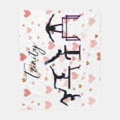 体操バレンタインピンクハート パーソナライズされた フリースブランケット (正面)