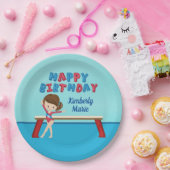 体操バースデーパーティーかわいいカスタム子供たち ペーパープレート (パーティー)