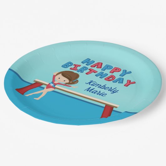 体操バースデーパーティーかわいいカスタム子供たち ペーパープレート (アングル)