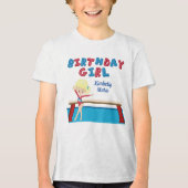体操バースデーパーティーかわいいブロンド体操選手 トライブレンドＴシャツ (正面)
