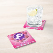 体操バースデーパーティーピンクパープルハートスター ペーパーコースター (インサイチュ)