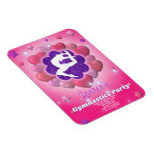 体操バースデーパーティーピンクパープル招待状 マグネット (右側)