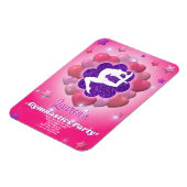 体操バースデーパーティーピンクパープル招待状 マグネット (左側)