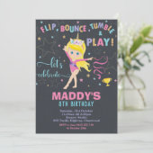 体操バースデーパーティーUnicorn Blonde Girl 招待状 (スタンド正面)