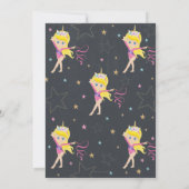 体操バースデーパーティーUnicorn Blonde Girl 招待状 (裏面)