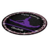 体操バー誕生日イン紫と黒 カッティングボード (角)