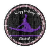 体操バー誕生日イン紫と黒 カッティングボード (正面)
