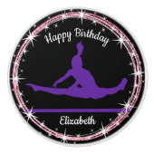 体操バー誕生日イン紫と黒 セラミックノブ (正面)