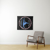 体操バー誕生日イン青と黒 タペストリー (インサイチュ(横))