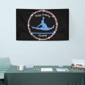 体操バー誕生日イン青と黒 横断幕 (トレードショー)