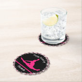 体操バー誕生日インPink and Black ペーパーコースター (インサイチュ)