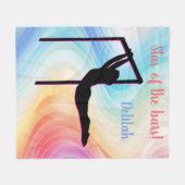 体操パステルスターオブザバー パーソナライズされた フリースブランケット (正面(横))