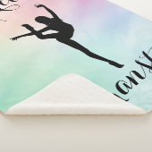 体操パステルパープルグリーンパーソナライズされた シェルパブランケット (3/4)