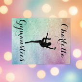 体操パステルパープルグリーンパーソナライズされた ジグソーパズル