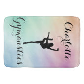 体操パステルパープルグリーンパーソナライズされた バスマット (正面)