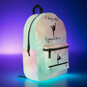 体操パステルパープルグリーンパーソナライズされた プリントバックパック