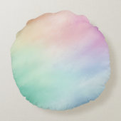 体操パステルパープルグリーンパーソナライズされた ラウンドクッション (裏面)