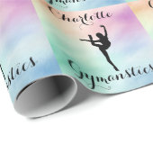 体操パステルパープルグリーンパーソナライズされた ラッピングペーパー (ロールコーナー)