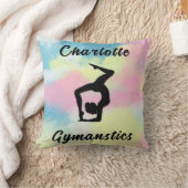 体操パステルピンクブルーイエローパーソナライズされた クッション (ブランケット)
