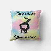 体操パステルピンクブルーイエローパーソナライズされた クッション (裏面)