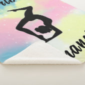 体操パステルピンクブルーイエローパーソナライズされた シェルパブランケット (3/4)