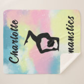 体操パステルピンクブルーイエローパーソナライズされた シェルパブランケット (正面(横))