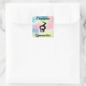 体操パステルピンクブルーイエローパーソナライズされた スクエアシール (バッグ)