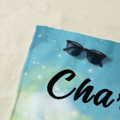 体操パステルピンクブルーイエローパーソナライズされた ビーチタオル (インサイチュ)