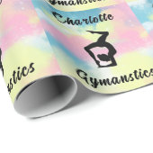 体操パステルピンクブルーイエローパーソナライズされた ラッピングペーパー (ロールコーナー)