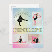 体操パステルレインボグラディエント3フォトカスタム シーズンポストカード (正面/裏面)