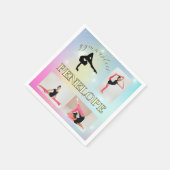 体操パステルレインボグラディエント3フォトカスタム スタンダードカクテルナプキン (角)