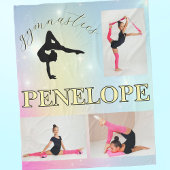 体操パステルレインボグラディエント3フォトカスタム フリースブランケット