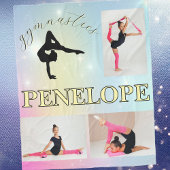 体操パステルレインボグラディエント3フォトカスタム フリースブランケット