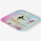 体操パステルレインボグラディエント3フォトカスタム ペーパープレート (傾斜あり)