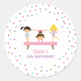 体操パステル誕生日 ラウンドシール