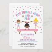 体操パステル誕生日 招待状 (正面/裏面)