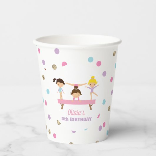 体操パステル誕生日 紙コップ (正面)