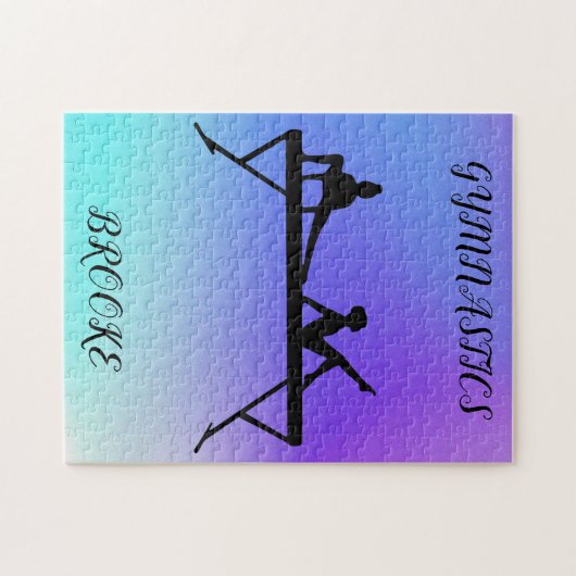 体操パズルと体操競技&名前をカスタムする。 ジグソーパズル (横)