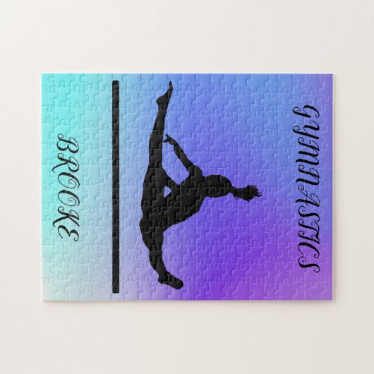 体操パズルと体操競技&名前をカスタムする。 ジグソーパズル (横)