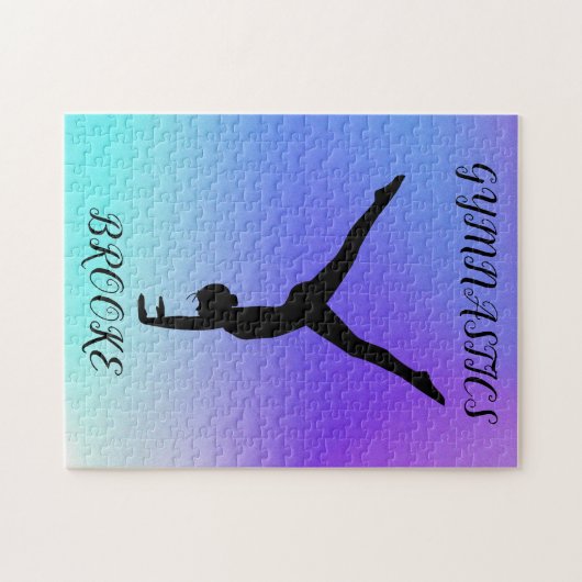 体操パズルと体操競技&名前をカスタムする。 ジグソーパズル (横)