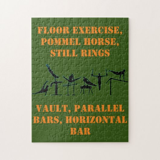 体操パズル（男子の陸軍色） ジグソーパズル (縦)