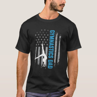 体操パパ体操選手の親米国国旗 Tシャツ